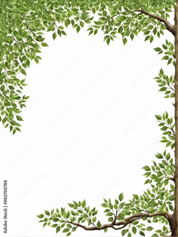Green leaf bosrder copy space area Green leaf bosrder copy space area