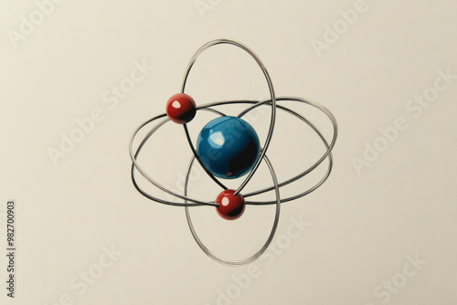 A minimalist depiction of a hydrogen atom with a single electron,