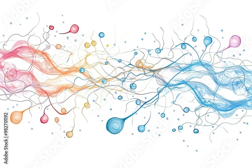  Detailed diagram of male spermatogenesis, highlighting the stages of sperm formation photo