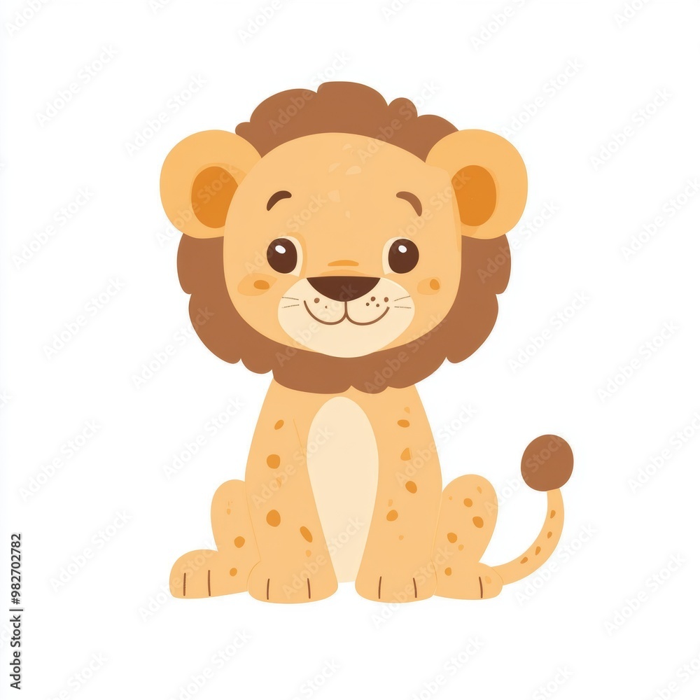 Fototapeta premium Cute Cartoon Lion.