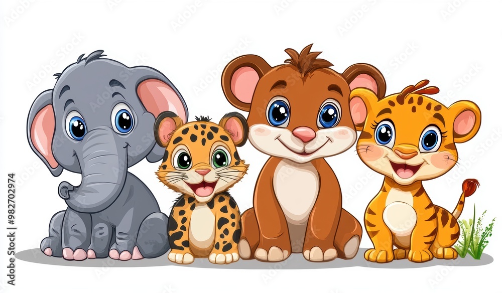 Fototapeta premium Cute Animal Friends.