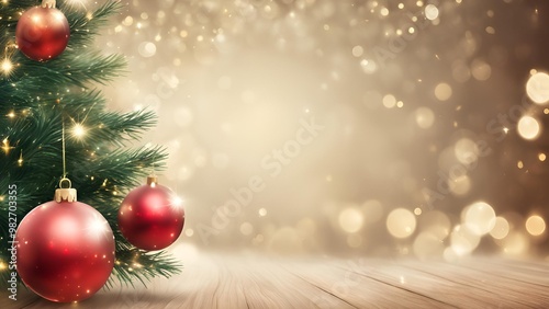 Christmas celebration decorative background with red golden blues and white