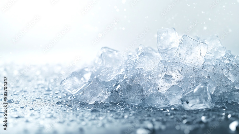 icy white background covered with a pile of small ice cubes showcasing the frosty, crystal-clear, and frozen texture of ice icy white background covered with a pile of small ice cubes showcasing the frosty, crystal-clear, and frozen texture of ice