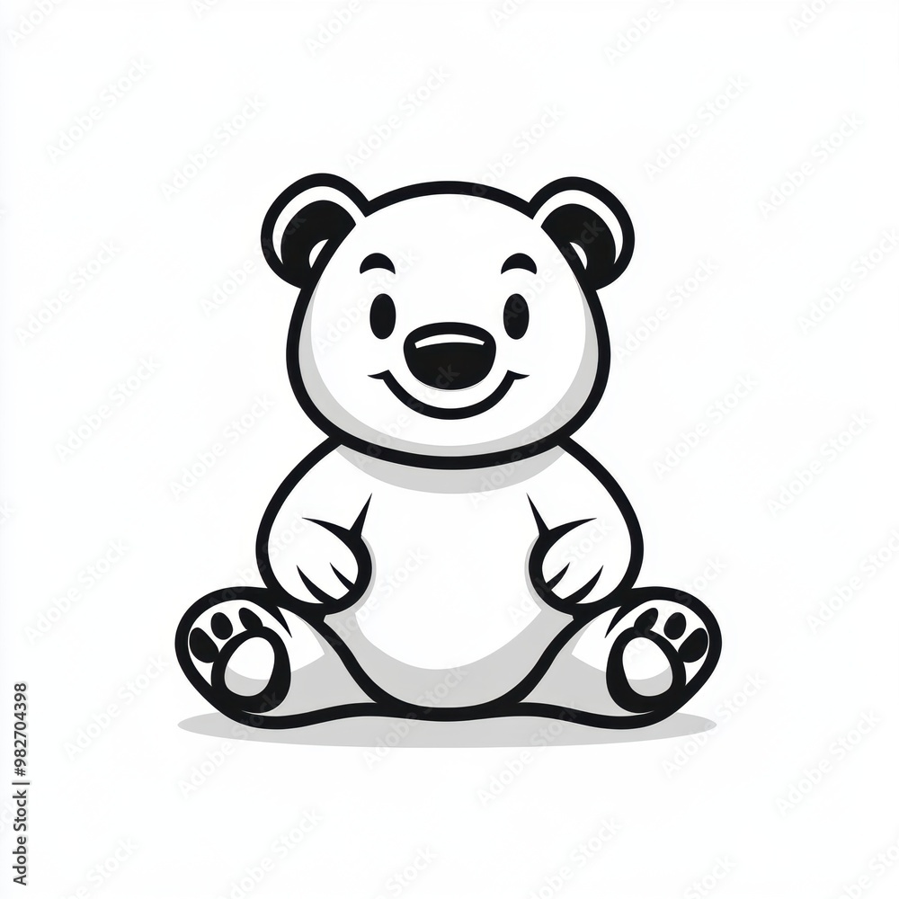 Cute Polar Bear Cartoon.
