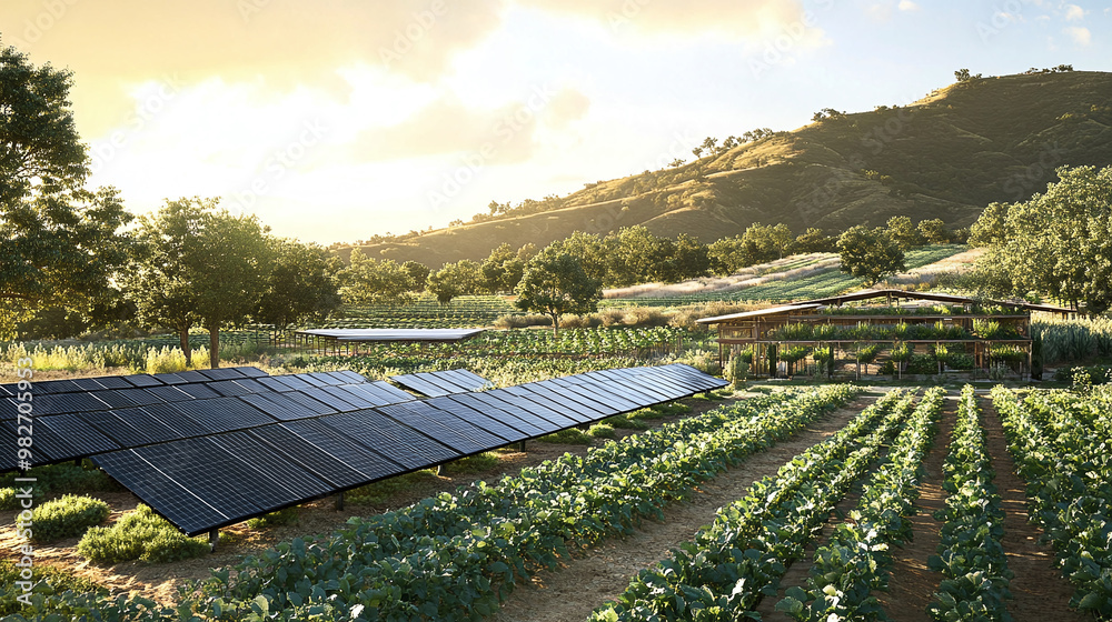 Agrivoltaic farmland integrates solar panels to generate renewable ...