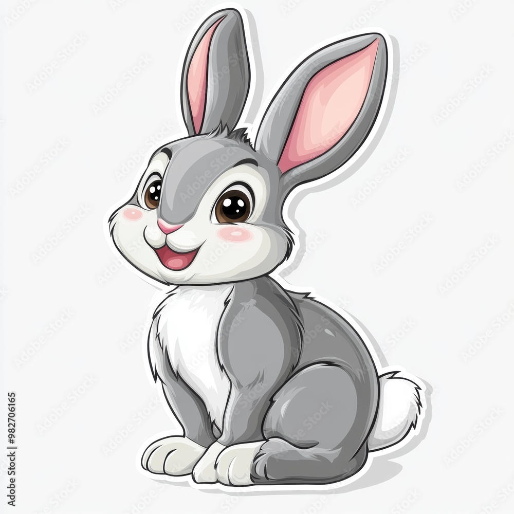Obraz premium Cute Bunny Sticker.