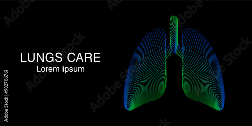 Creative style Lungs Logo silhouette design vector template isolated on dark background. simple icon Lungs creative concept. abstract Lung anatomy structure Vector illustration. EPS 10