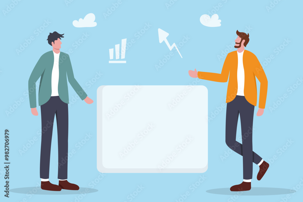 cooperation or collaboration to get solution, teamwork or team meeting to develop idea together, employee participation concept. cooperation or collaboration to get solution, teamwork or team meeting to develop idea together, employee participation concept.