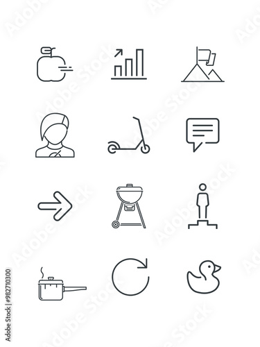 Shopping, logistics icon, set of icons for education