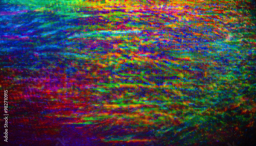 Abstract digital glitch art screen digital noise, multicolored distorted lines and chaotic patterns, technological errors modern media.