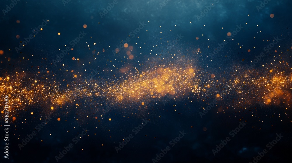 abstract background, gold sparkle are moving , dark blue, purple, orange tone. abstract background, gold sparkle are moving , dark blue, purple, orange tone.