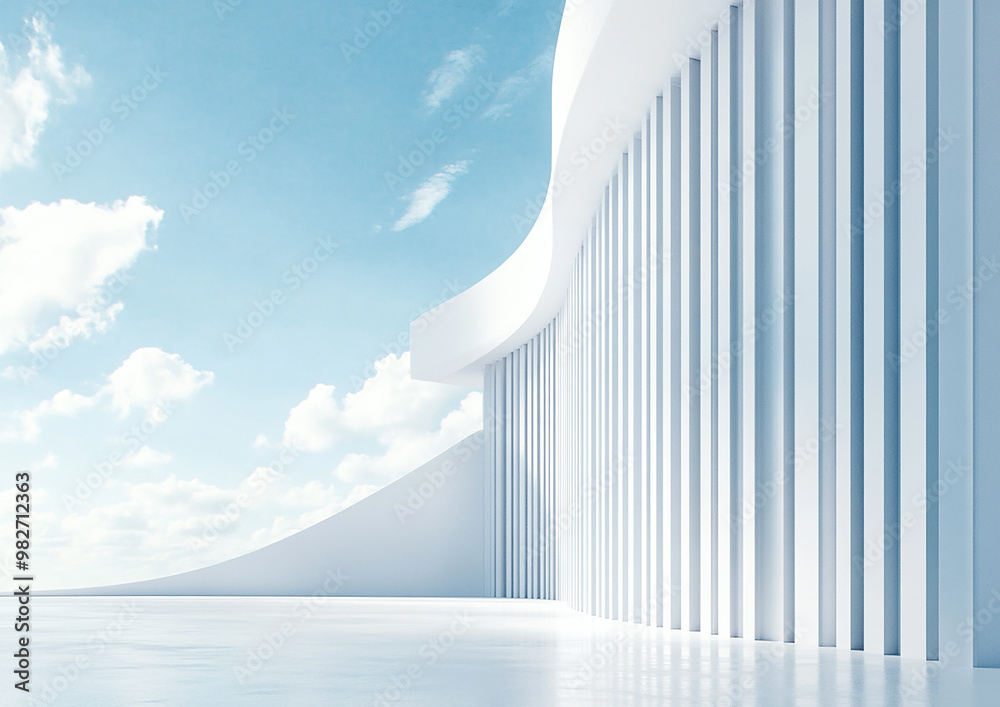 Obraz premium 3D rendering white space architecture minimalist background