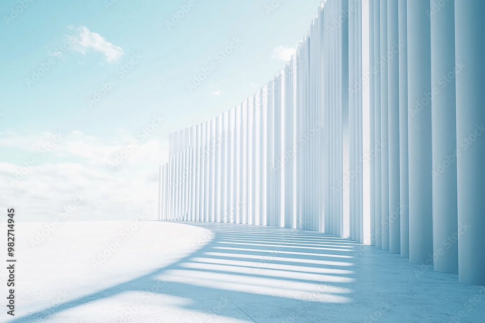 Fototapeta premium 3D rendering white space architecture minimalist background