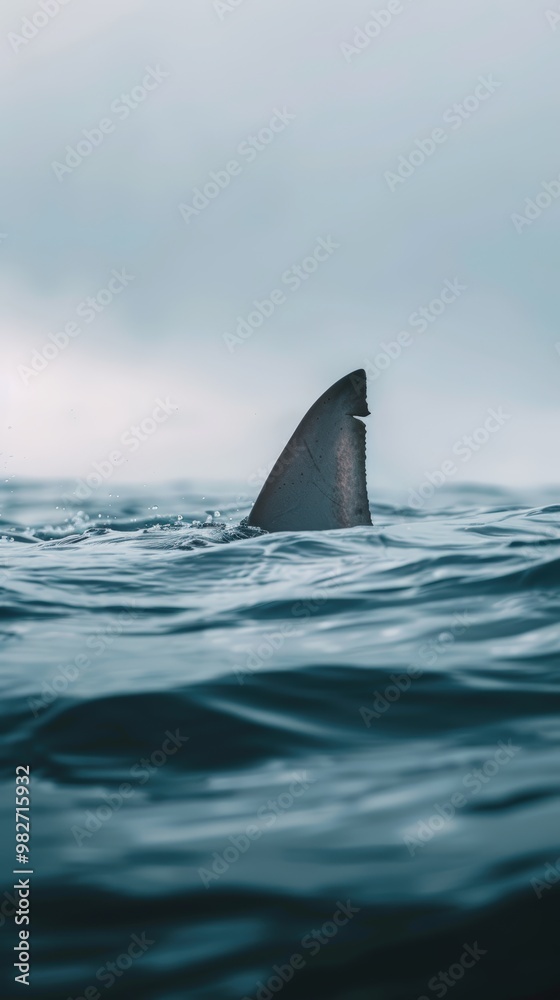 Fototapeta premium Shark fin in ocean