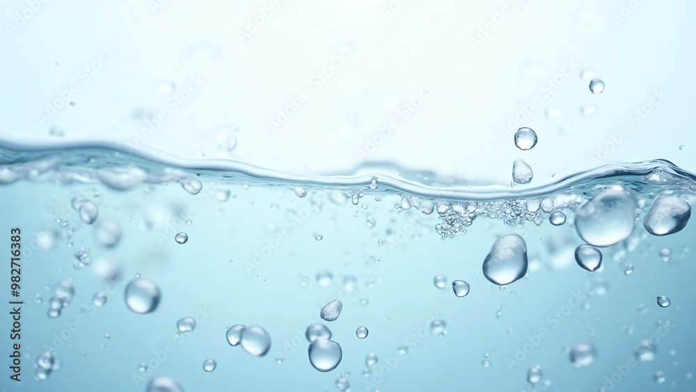 a clear water surface with bubbles that is filled with water. a clear water surface with bubbles that is filled with water.