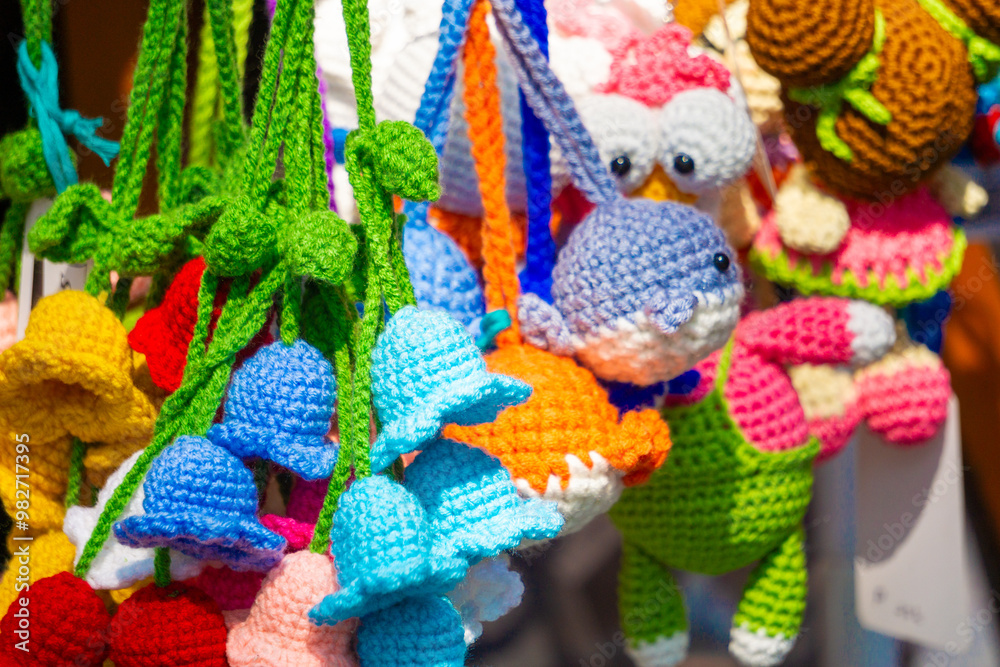 Key chains, knitted products made by hand made manually with various shape and color Key chains, knitted products made by hand made manually with various shape and color