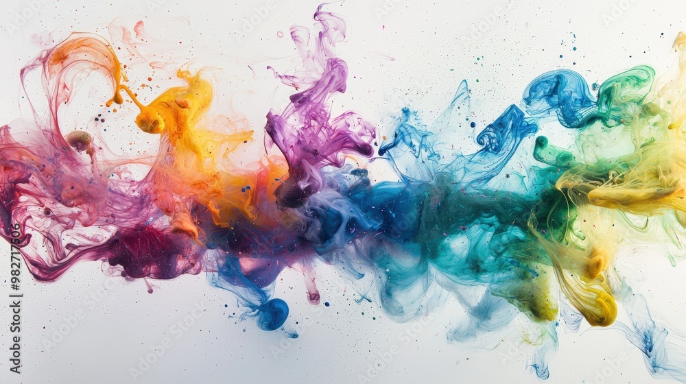 Fototapeta premium Abstract colorful ink swirls