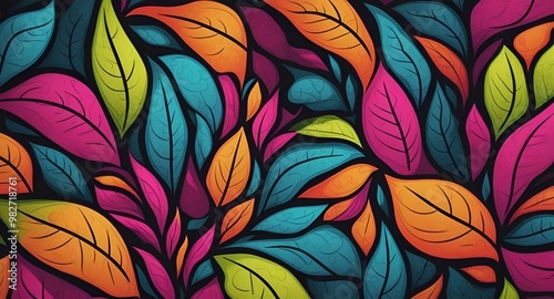 seamless abstract background with leaves