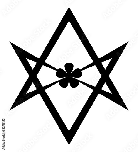 Obraz na plátně Crowley unicursal hexagram. Religious symbol. Illustration