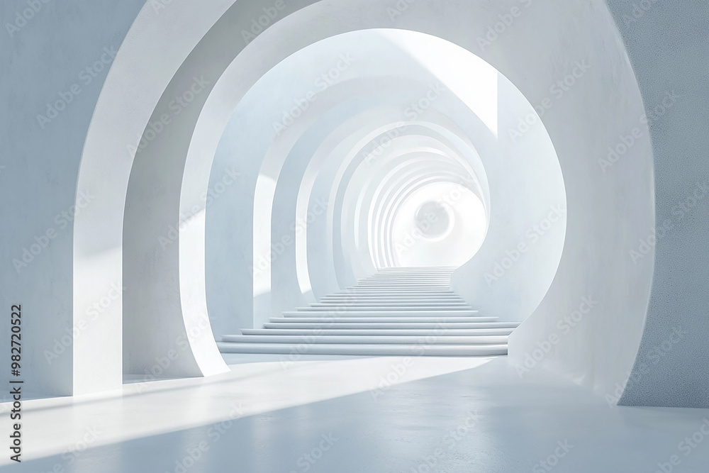 Naklejka premium 3D rendering white space architecture minimalist background