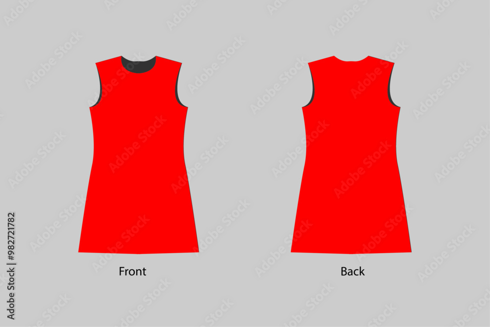 Red Design Women's Long Vest Template Red Design Women's Long Vest Template
