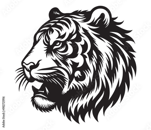 Wallpaper Mural tiger head vector illustration mascot logo vector
 Torontodigital.ca