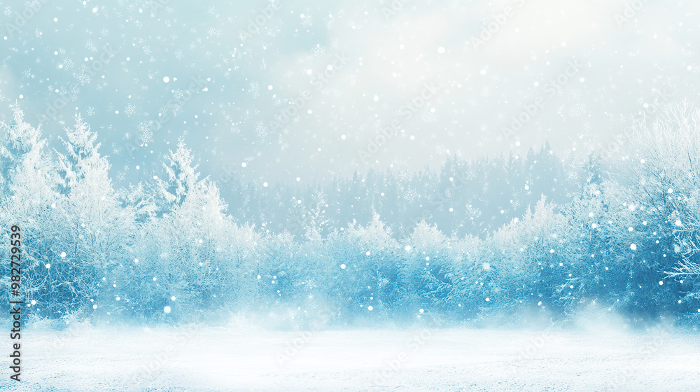 Calm Winter Landscape with Falling Snow Calm Winter Landscape with Falling Snow