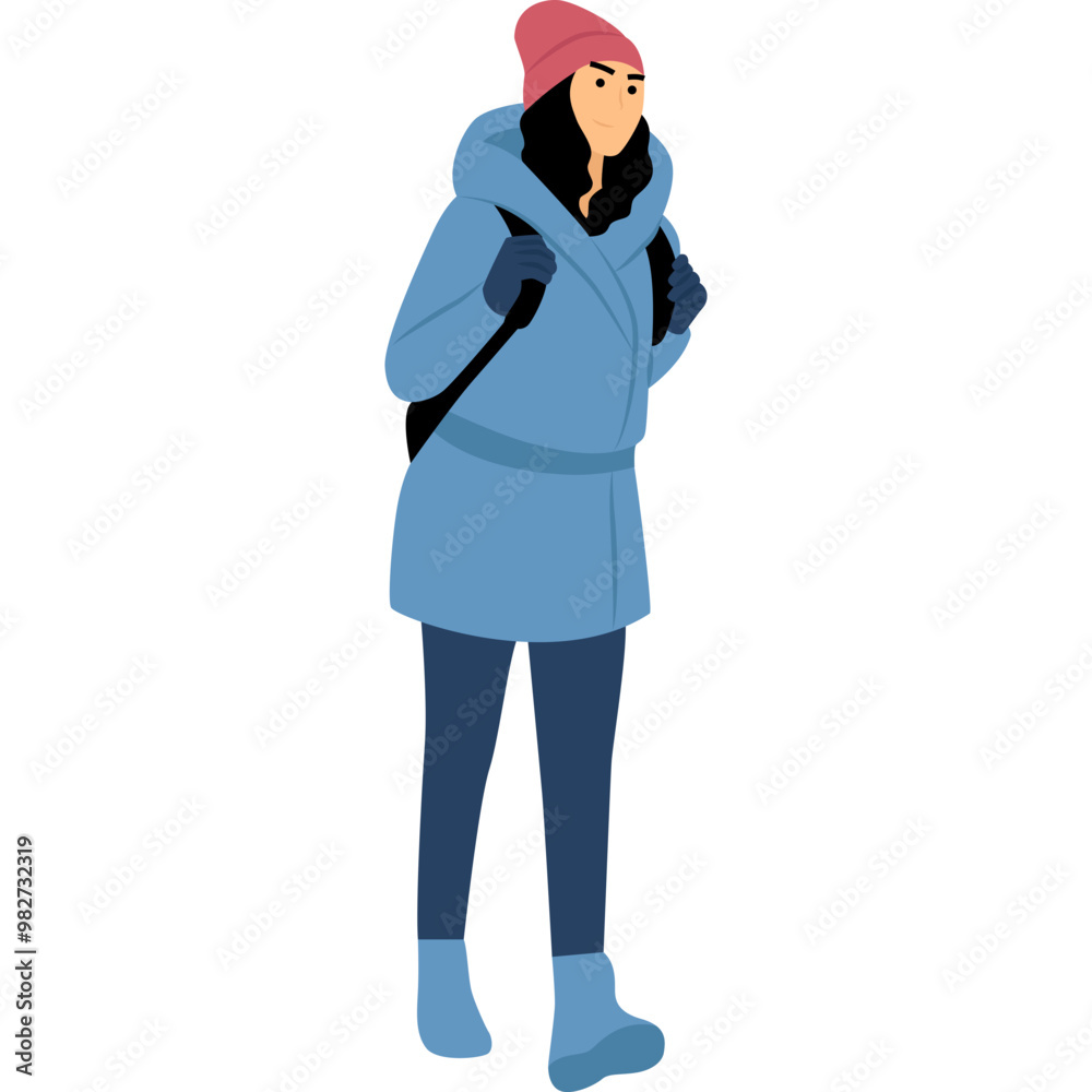 People Wearing Winter Jacket Illustration People Wearing Winter Jacket Illustration
