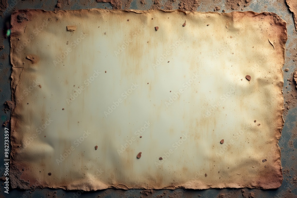 Fototapeta premium Aged Paper with Brown Stains and Rough Edges