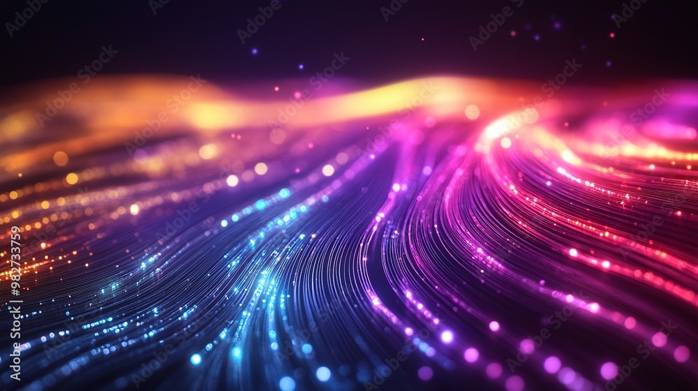 glowing lines depicting a digital network representing the connection and communication of data through a virtual system