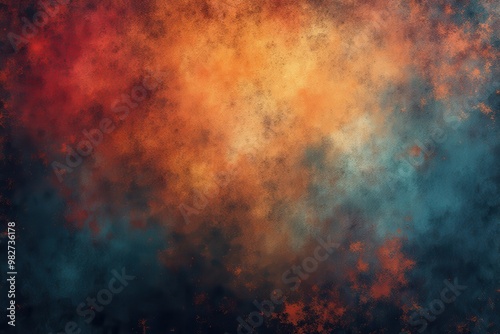 Abstract Textured Background with Red, Orange, and Blue Hues