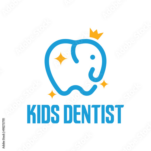 kids dentist flat minimalist logo design