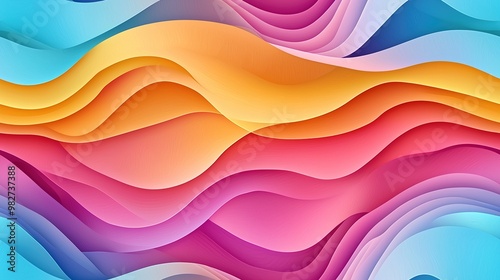 Colorful gradient background with wavy shapes