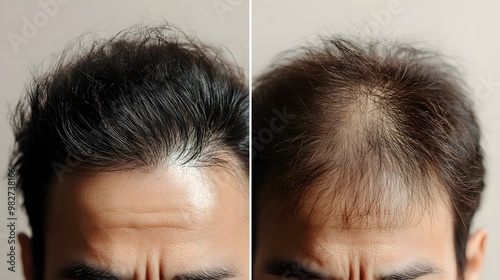 Blog post comparing two top hair loss treatments, showing before-and-after images of patients, discussing the differences in coverage and natural-looking results photo