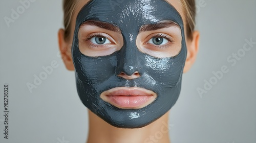 Before-and-after photo of charcoal mask effect, focusing on nose and cheek area, highlighting blackhead removal and refined pores, Photorealistic, Bright and Crisp