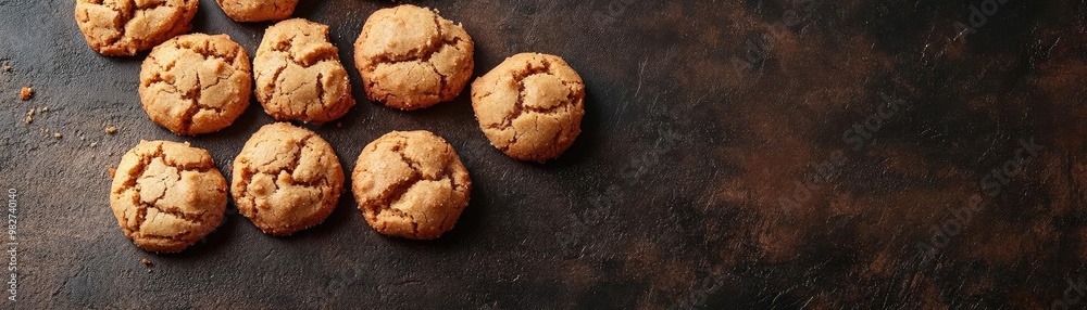 Delicious homemade cookies arranged on a rustic surface, perfect for dessert lovers and food photography enthusiasts. Delicious homemade cookies arranged on a rustic surface, perfect for dessert lovers and food photography enthusiasts.
