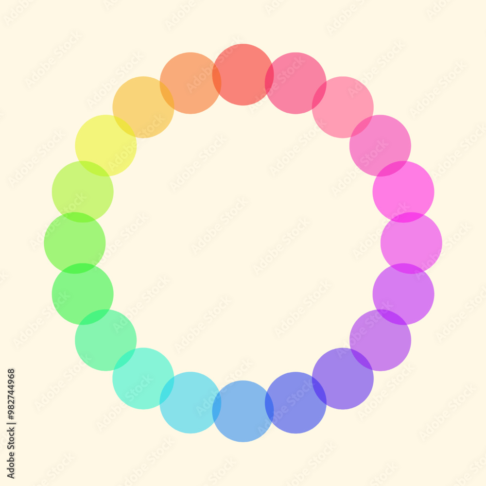 Obraz premium Circle of colorful beads in a frame
