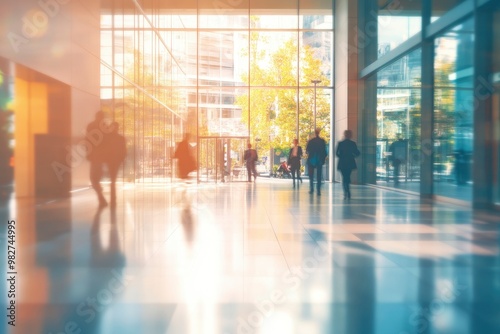Wallpaper Mural Blurred image of business people in the lobby of a modern office building , ai Torontodigital.ca