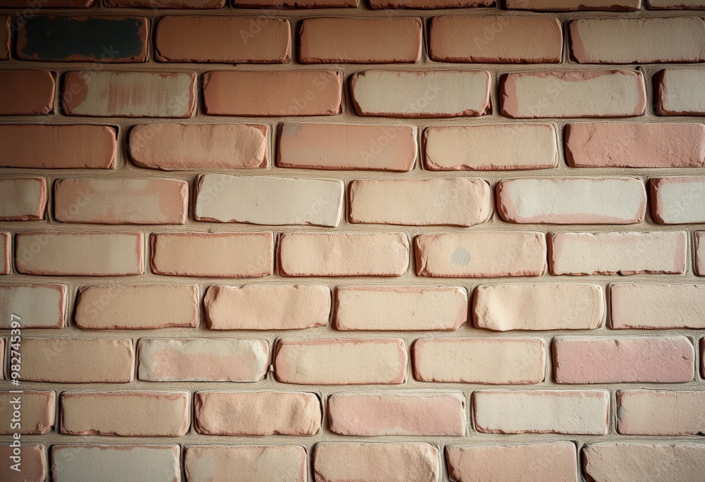 Fototapeta premium Close-up of a Brick Wall with Imperfect Mortar Joints