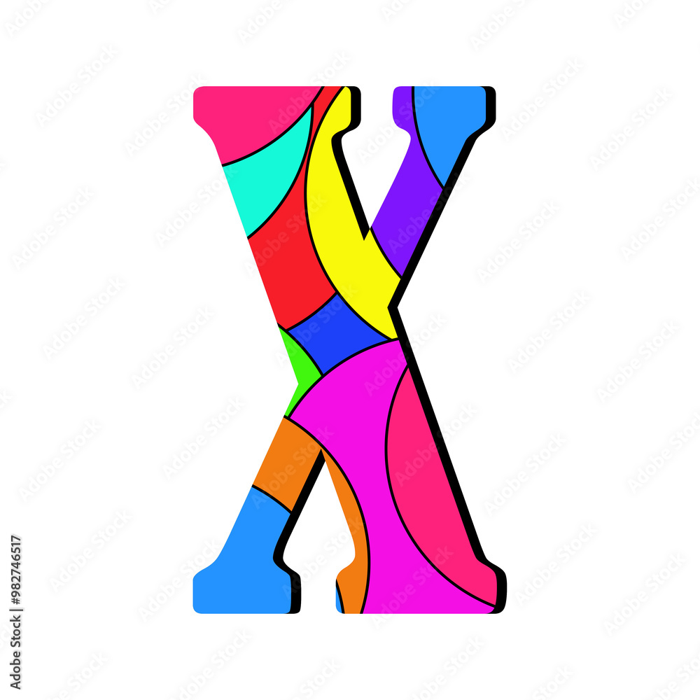 Letter X logo Illustration. Abstract colorful letter Letter X logo Illustration. Abstract colorful letter