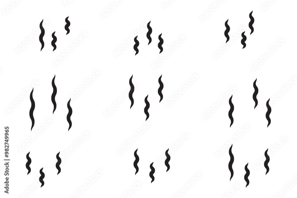 Smoke steam icon vector logo set. Smoke smell, steam aroma heat icon illustration. Hot vapor fire doodle line logo. Hit stink, coffee, fragrance flame elements. Vector illustration. Smoke steam icon vector logo set. Smoke smell, steam aroma heat icon illustration. Hot vapor fire doodle line logo. Hit stink, coffee, fragrance flame elements. Vector illustration.
