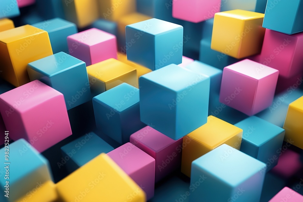 digital abstract art showing 3d cubes