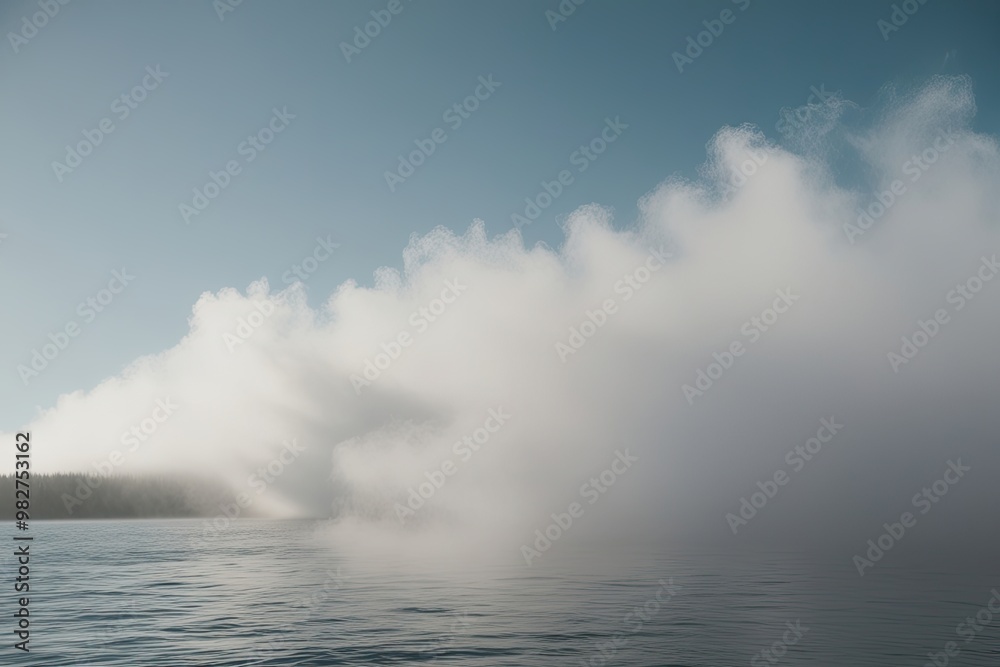 Naklejka premium Ethereal Fog Suspended Against a White Backdrop