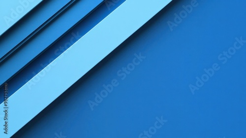 A bold minimalist blue design with solid, vibrant colors and clean lines, creating a powerful and modern visual.