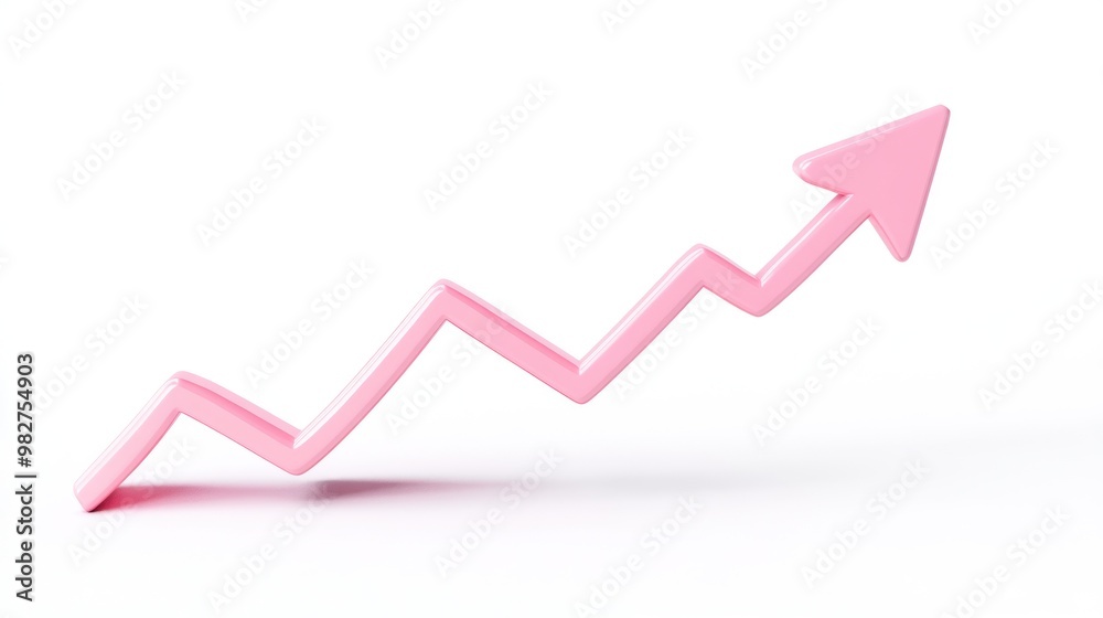 A pink upward trend line symbolizing growth and success. A pink upward trend line symbolizing growth and success.