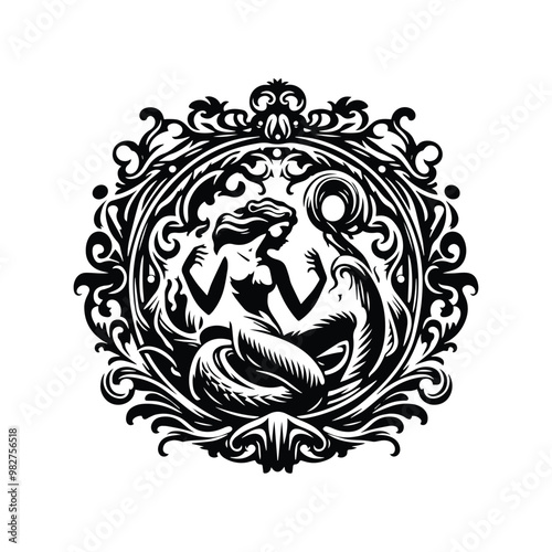 sirens creature inside victorian flourishc sten - Image Creator in Bing