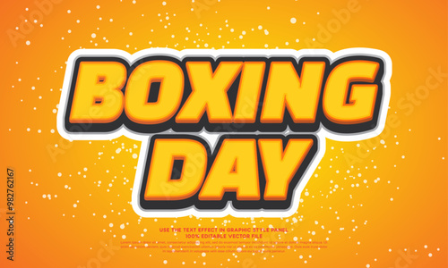 Boxing day 3d text effect sticker style