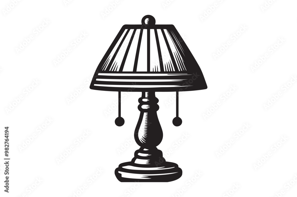 Table lamp vector art silhouette illustration Table lamp vector art silhouette illustration