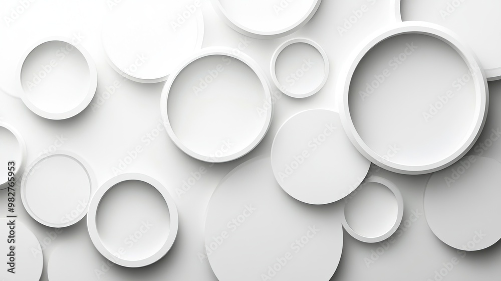 Abstract White Circles Pattern on a Light Grey Background. 3D Illustration. Generate Ai Image Abstract White Circles Pattern on a Light Grey Background. 3D Illustration. Generate Ai Image