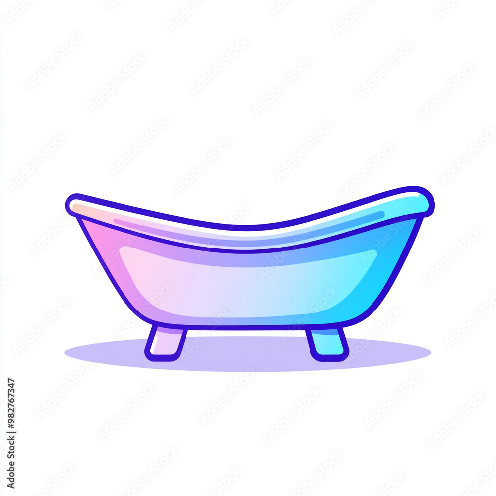 A simple icon of the bathtub in illustration style. Isolated on a white background. A simple icon of the bathtub in illustration style. Isolated on a white background.
